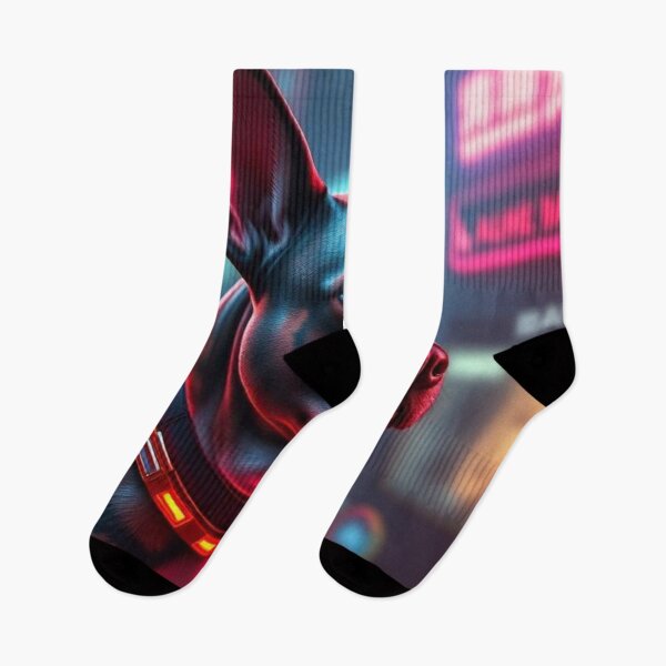 Item preview, Cyberpunk Style Dog | Neon Futuristic Illustration designed and sold by RAISC.