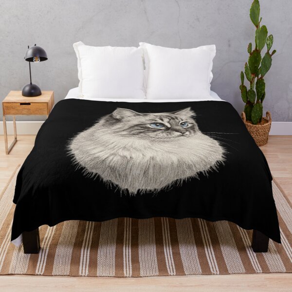 Item preview, White Chalk Birman Cat Sketch - Hand Drawn Feline Art designed and sold by Exquisite Design Studio „Paculówka”.