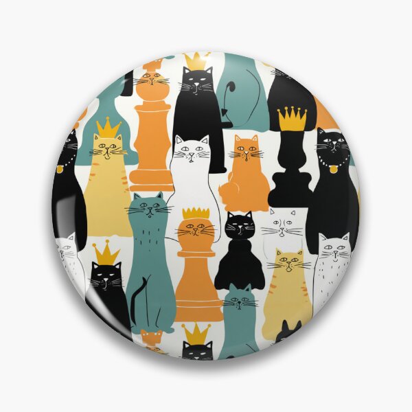 Item preview, Chess Piece Cats Pattern | Cute Cat Chess Characters for Chess Lovers designed and sold by VieUnique.