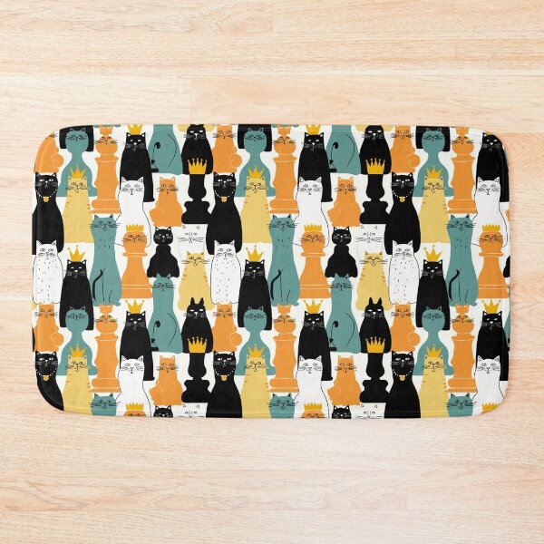 Item preview, Chess Piece Cats Pattern | Cute Cat Chess Characters for Chess Lovers designed and sold by VieUnique.
