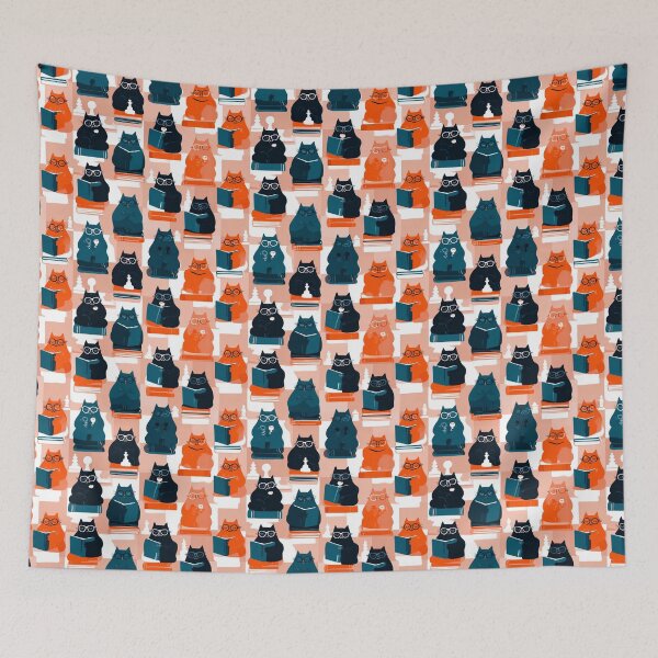 Item preview, Chess Piece Cats Pattern | Cute Cat Chess Characters for Chess Lovers designed and sold by VieUnique.