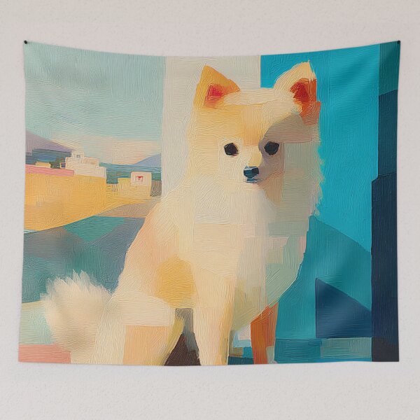 Item preview, Pomeranian by the Village, Coastal Light designed and sold by ThingsCatsDo.