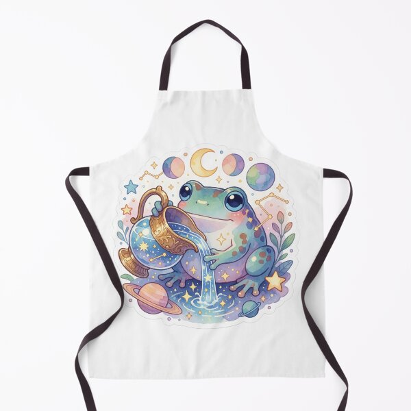 Item preview, Aquarius Zodiac Sticker | Celestial Frog Astrology Art designed and sold by AillustriaAK.