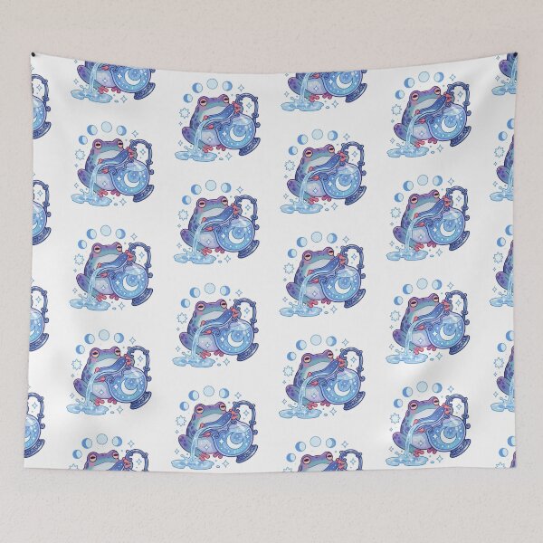 Item preview, Aquarius Zodiac Sticker | Celestial Frog Astrology Art designed and sold by AillustriaAK.