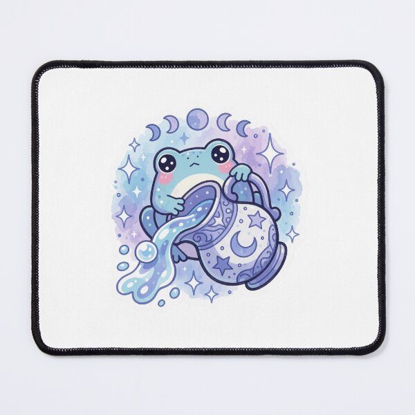 Item preview, Aquarius Zodiac Sticker | Celestial Frog Astrology Art designed and sold by AillustriaAK.