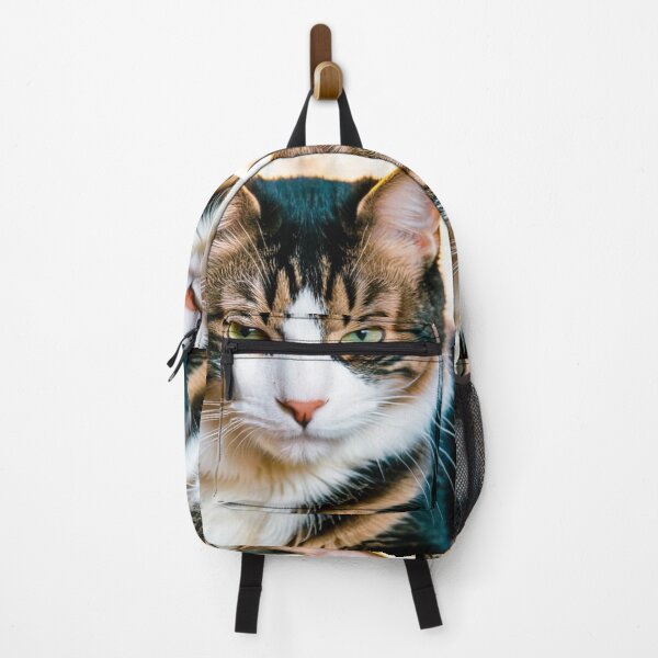 Item preview, Animals - White Tabby Cat, Feline Portrait with Luminous Yellow-Green Eyes designed and sold by DoodyPets.