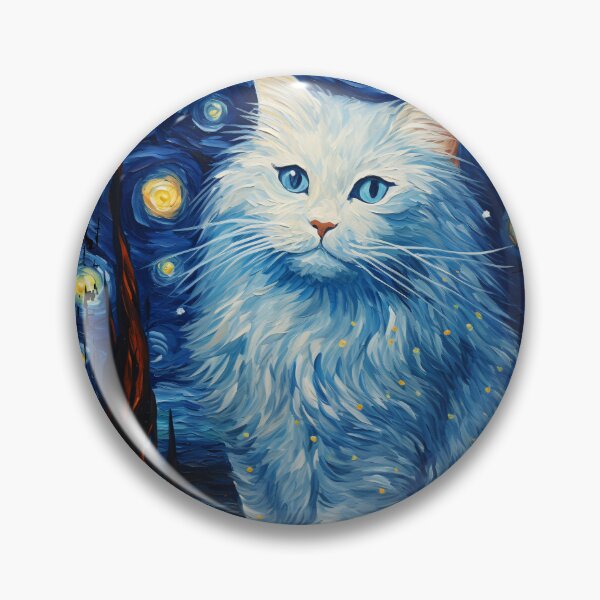 Item preview, Funny Turkish Angora Cat Starry Night Illustration Mom Dad Kids designed and sold by rafaeltto.