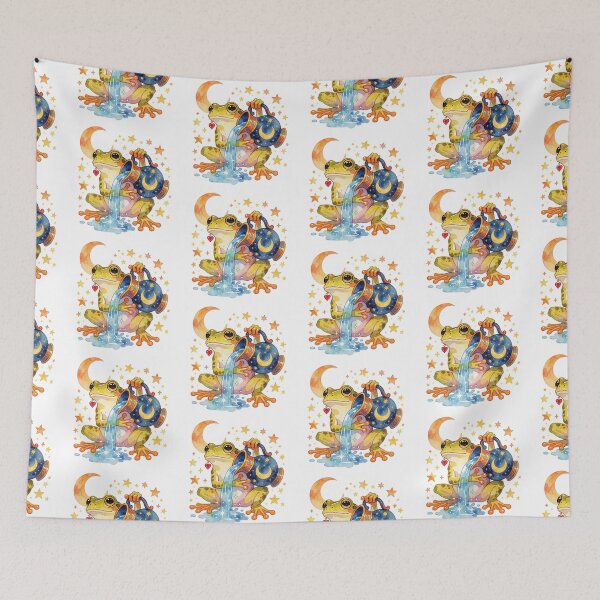 Item preview, Aquarius Zodiac Sticker | Celestial Frog Astrology Art designed and sold by AillustriaAK.