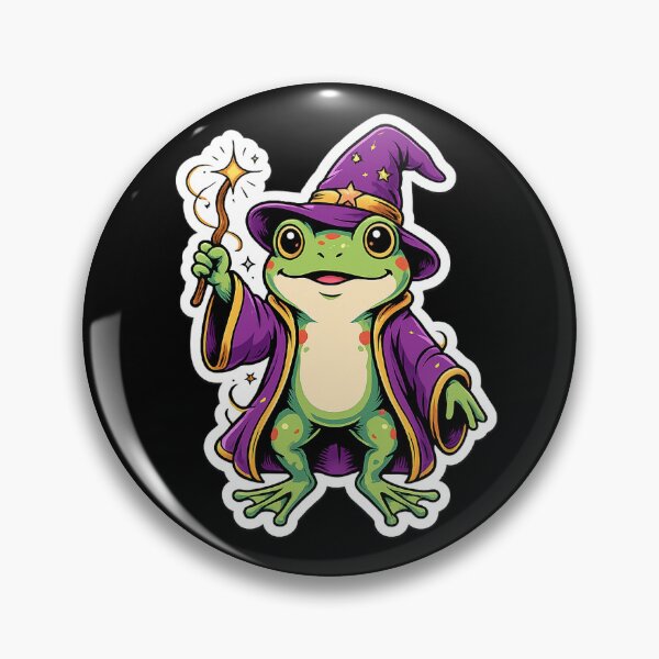 Item preview, Cute Frog Wizard Sticker | Fantasy Frog Magic Illustration designed and sold by Clotheolog.