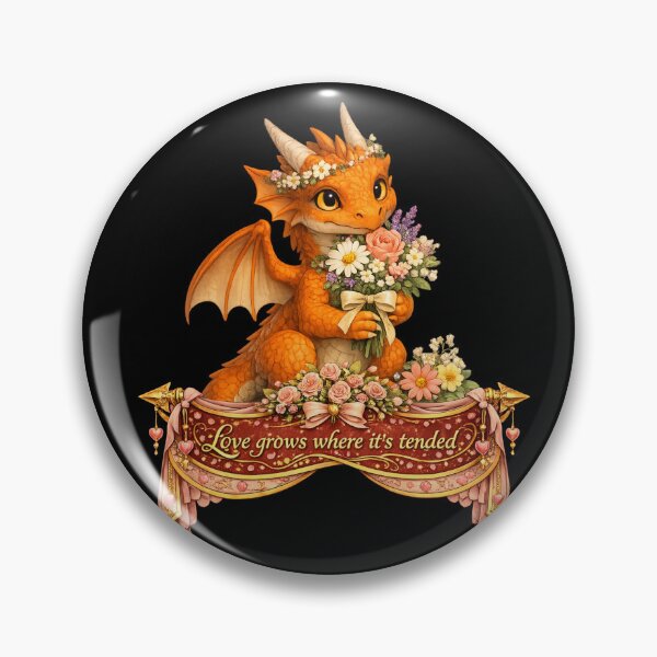 Item preview, Love Grows Where It’s Tended – Baby Dragon with Flowers Fantasy Art designed and sold by Hatchling Hollow.