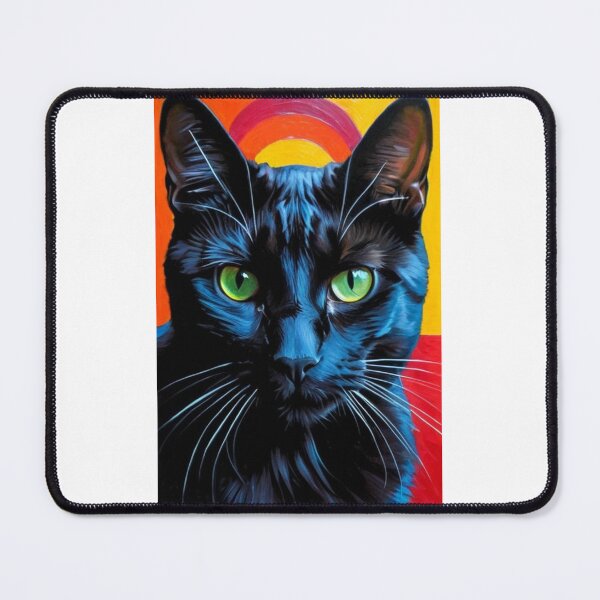 Item preview, Art - Black Cat Pop Art, Expressive Style with Vivid Colors designed and sold by DoodyPets.