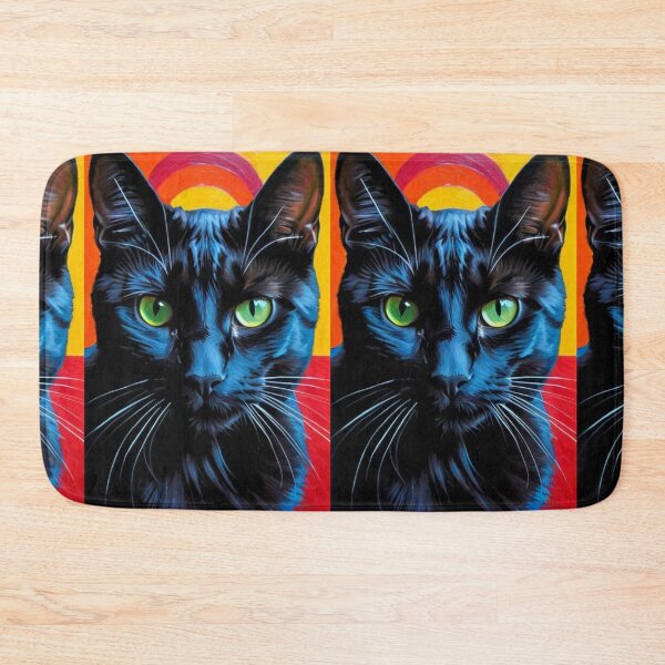 Item preview, Art - Black Cat Pop Art, Expressive Style with Vivid Colors designed and sold by DoodyPets.