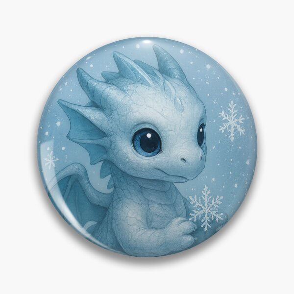 Item preview, Baby Ice Dragon in Snow Globe / Cute Winter Fantasy Illustration designed and sold by Hatchling Hollow.