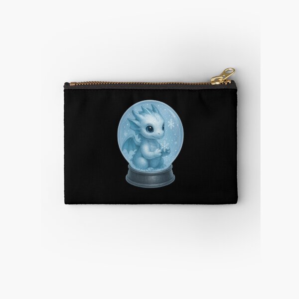 Item preview, Baby Ice Dragon in Snow Globe / Cute Winter Fantasy Illustration designed and sold by Hatchling Hollow.
