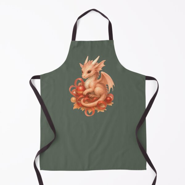 Item preview, Peach Holiday Dragon – Cute Baby Dragon with Ribbons & Ornaments designed and sold by Hatchling Hollow.