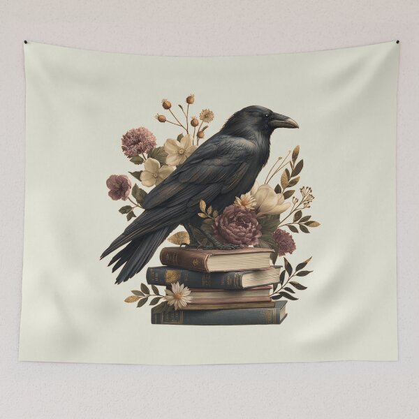 Item preview, Raven on a stack of books designed and sold by Fran Fryberg.