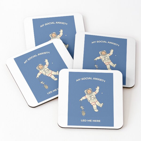 Item preview, My Social Anxiety Led Me Here Funny Astronaut Graphic T-Shirt designed and sold by RareVisuals.