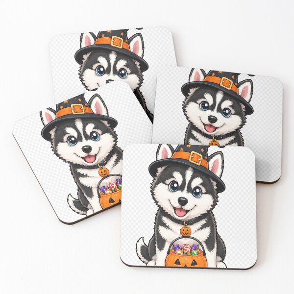 Item preview, Cute Halloween Husky Puppy in Witch Hat designed and sold by alw951.