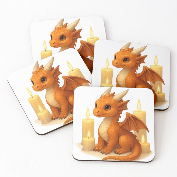 Artikelvorschau, Süßer Babydrache mit Kerzen entworfen und verkauft von Hatchling Hollow.