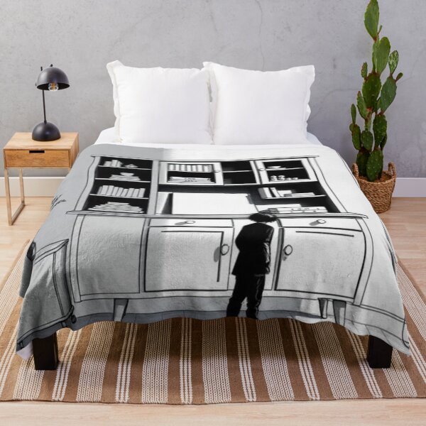 Item preview, Boy with his back to the camera in a room | Black and white illustration designed and sold by RAISC.