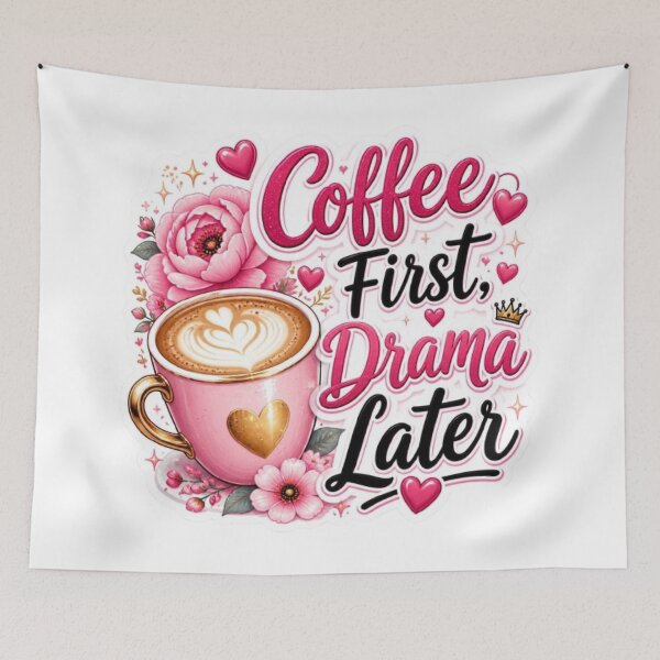 Item preview, Coffee First, Drama Later Sticker designed and sold by Stylestickers55.