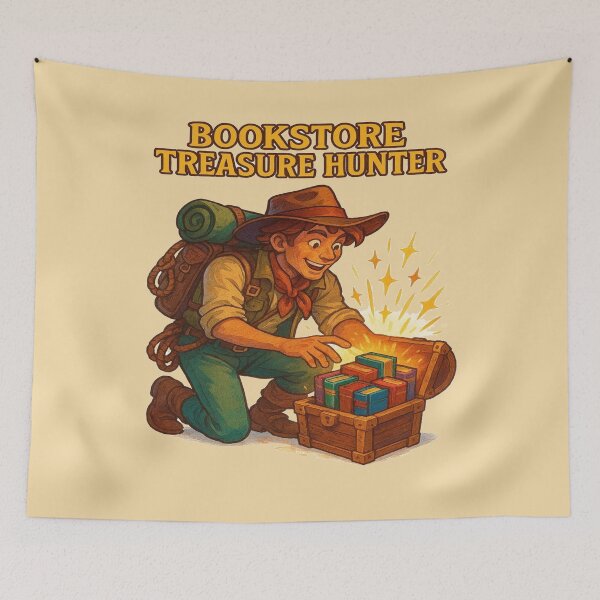 Item preview, Bookstore Treasure Hunter Funny Book Lover Design designed and sold by BookedAndDesign.