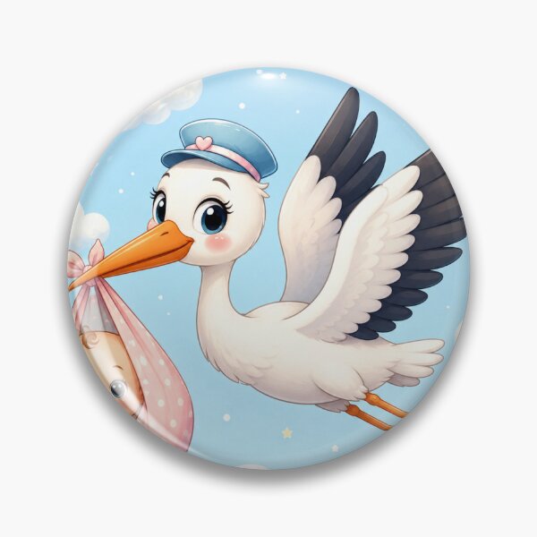 Item preview, Cute Baby Stork Delivery designed and sold by DaryaArtFrance.