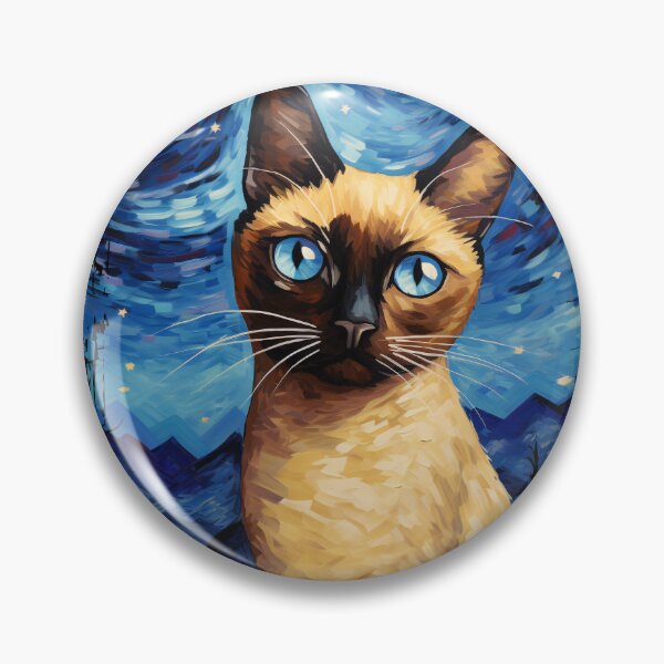Item preview, Funny Siamese Cat Starry Night Illustration Mom Dad Kids designed and sold by rafaeltto.