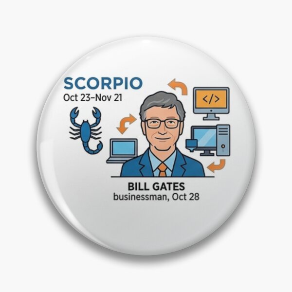 Artikelvorschau, Scorpio Visionary: Bill Gates Modern Zodiac Art entworfen und verkauft von layalistoresa.