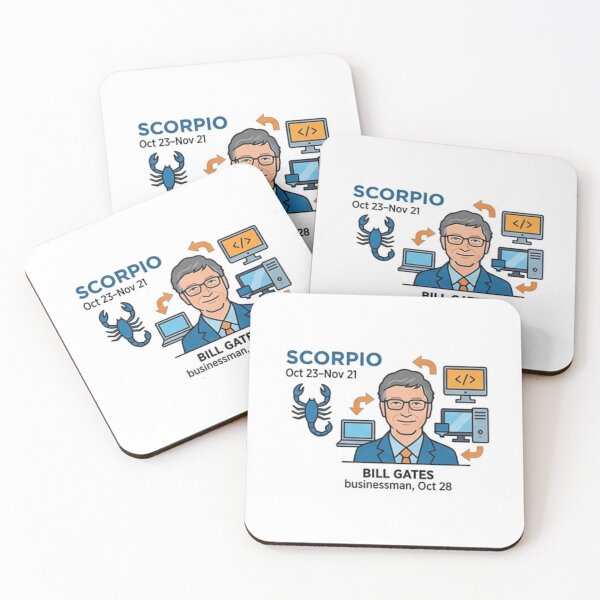 Item preview, Scorpio Visionary: Bill Gates Modern Zodiac Art designed and sold by layalistoresa.