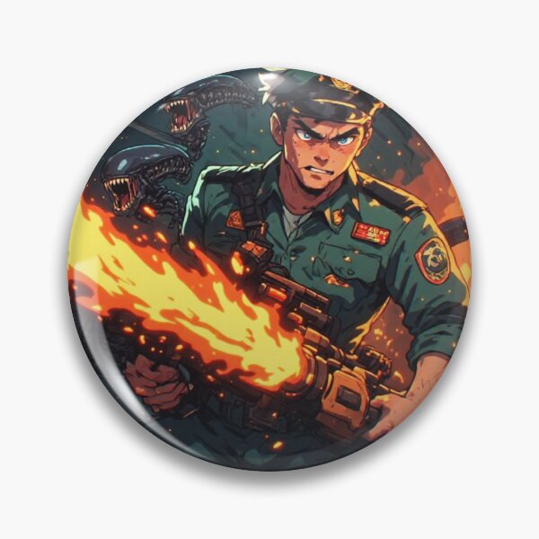 Item preview, Cyberpunk Captain Dallas - Burning Xenomorphs Art designed and sold by jmavila.