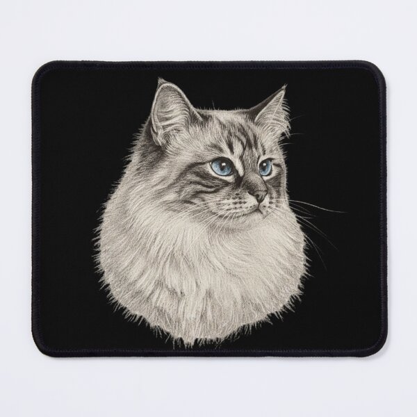 Item preview, White Chalk Birman Cat Sketch - Hand Drawn Feline Art designed and sold by Exquisite Design Studio „Paculówka”.