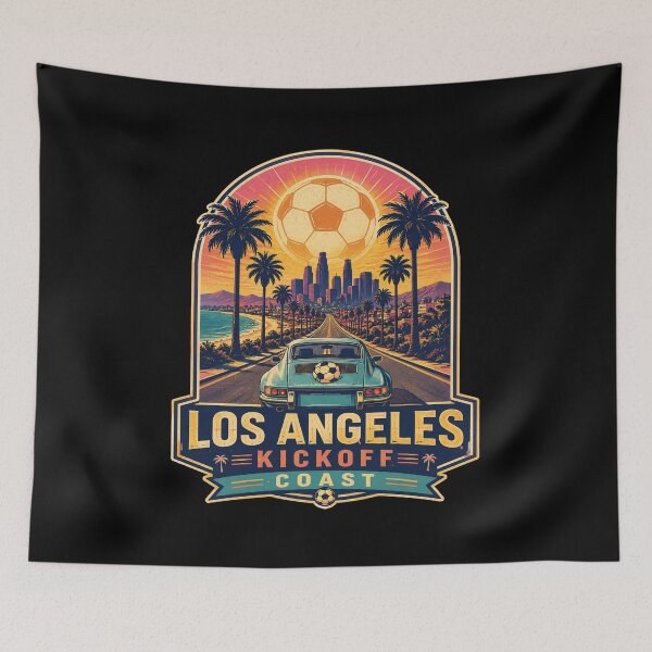Item preview, Los Angeles Kickoff Coast Retro Soccer Travel Shirt | California Sunset Football Fan designed and sold by Globalcitytees.
