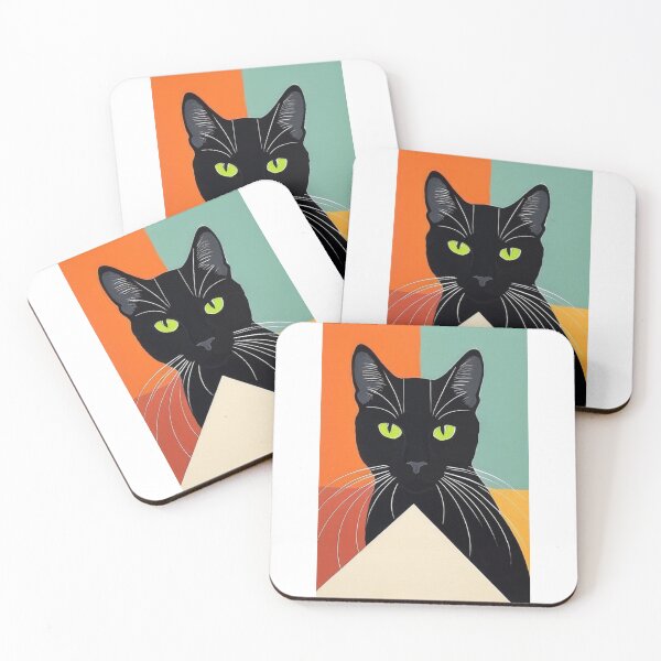 Item preview, Art - Black Cat Pop Art, Vintage and Modern 1960s Illustration designed and sold by DoodyPets.