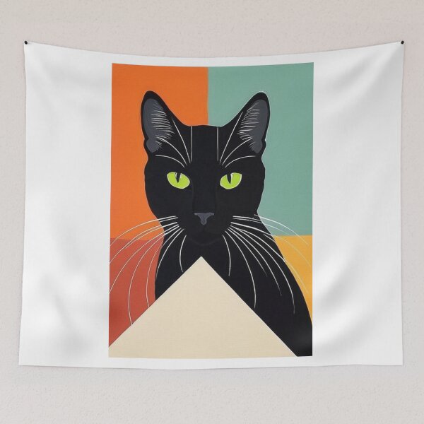 Item preview, Art - Black Cat Pop Art, Vintage and Modern 1960s Illustration designed and sold by DoodyPets.