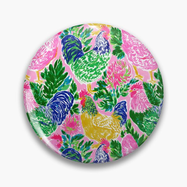 Item preview, Cute Colorful Preppy Chicken Pattern designed and sold by ThePreppyArtist.