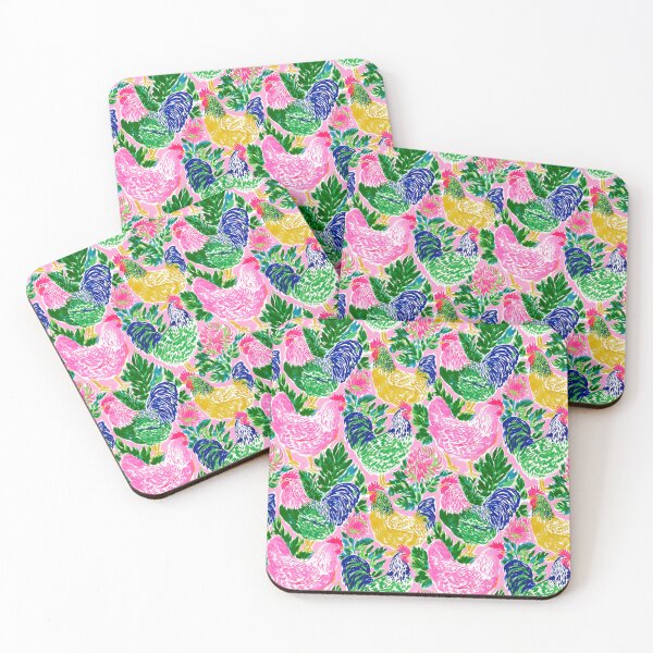 Item preview, Cute Colorful Preppy Chicken Pattern designed and sold by ThePreppyArtist.
