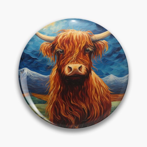 Item preview, Funny Scottish Highland Cow Starry Night Illustration Mom Dad Kids designed and sold by rafaeltto.