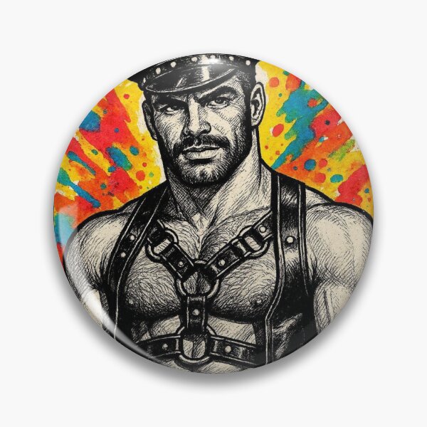 Item preview, Gay Pride Pop Color Leather Harness Daddy Berlin Leder Pride Graphic Design designed and sold by ItsAKinkThing.