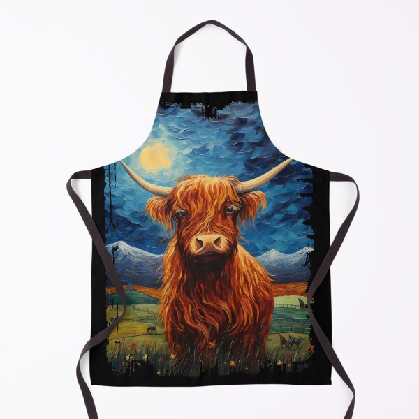 Item preview, Funny Scottish Highland Cow Starry Night Illustration Mom Dad Kids designed and sold by rafaeltto.