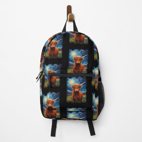 Item preview, Funny Scottish Highland Cow Starry Night Illustration Mom Dad Kids designed and sold by rafaeltto.
