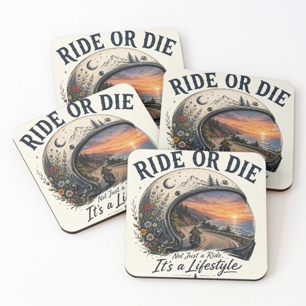 Item preview, Copy of Ride or Die – Good Roads Good Vibes Vintage Motorcycle Adventure Design designed and sold by LunaVales.