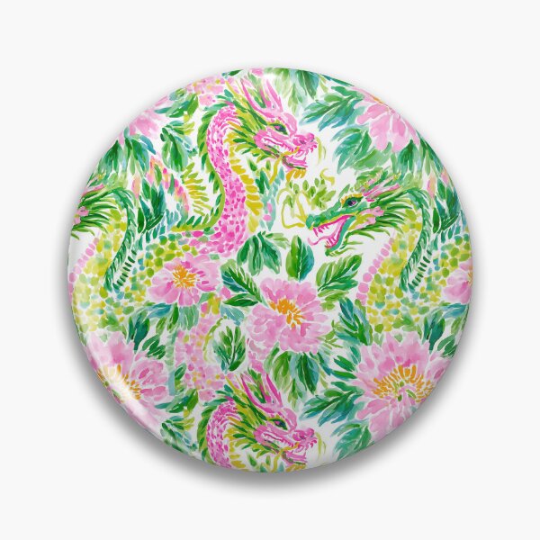 Item preview, Colorful Preppy Pink Chinese Dragon Pattern designed and sold by ThePreppyArtist.
