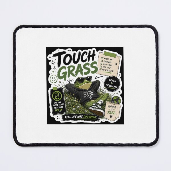 Item preview, Touch Grass | Funny Gen Z Frog Meme Sticker designed and sold by Ananyamalik12.