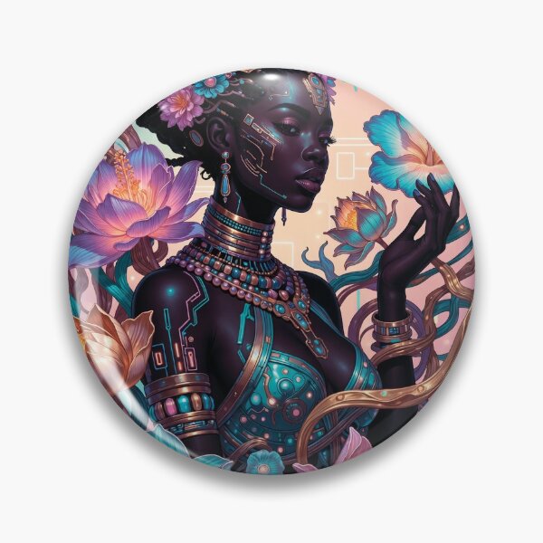 Item preview, Afrofuturistic Warrior Woman Neon Art designed and sold by Michaeldesigns1.
