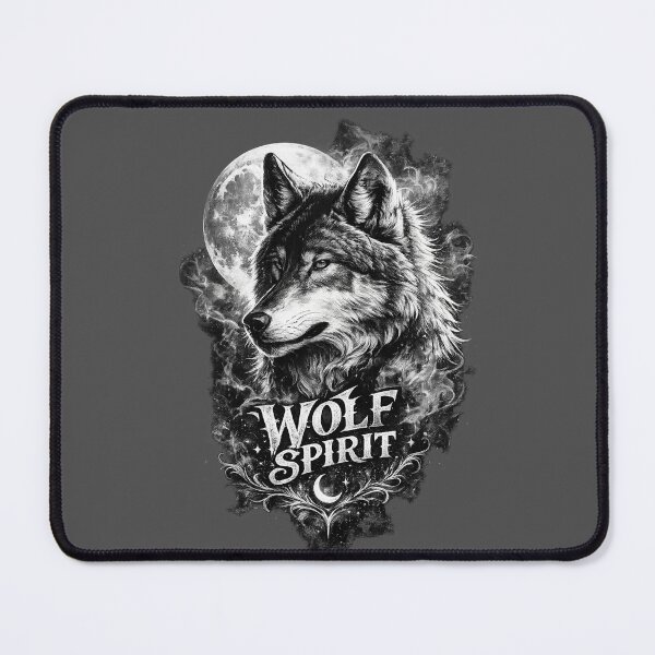 Item preview, Wolf Spirit Under Full Moon – Gothic Wildlife Art designed and sold by TataGra.