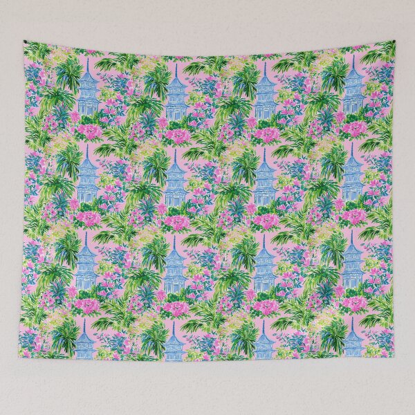 Item preview, Colorful Preppy Chinoiserie Pagoda Pattern designed and sold by ThePreppyArtist.