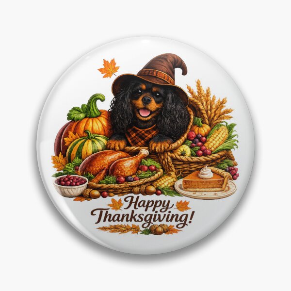 Item preview, Thanksgiving Black and Tan Cavalier designed and sold by SpottyRainbow.