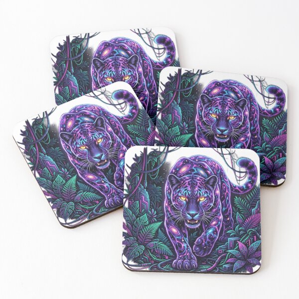 Item preview, "Cosmic Jungle Jaguar - Trippy Bioluminescent Galaxy" designed and sold by NeoTeeFusion.