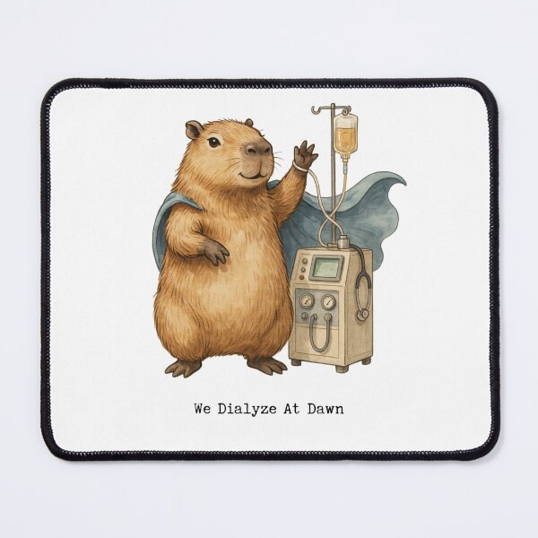 Item preview, We Dialyze At Dawn Funny Dialysis Nurse Capybara Humor designed and sold by BHMARTS.